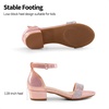 image:imageDREAM PAIRS Girls Sandals Low Heel Dress Pump Ankle Strap Flower Wedding Party Shoes for Little KidBig KidRose Gold
