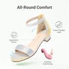 image:imageDREAM PAIRS Girls Sandals Low Heel Dress Pump Ankle Strap Flower Wedding Party Shoes for Little KidBig KidSilver