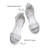 image:imageDREAM PAIRS Girls Sandals Low Heel Dress Pump Ankle Strap Flower Wedding Party Shoes for Little KidBig KidSilverglitter