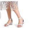 image:imageDREAM PAIRS Girls Sandals Low Heel Dress Pump Ankle Strap Flower Wedding Party Shoes for Little KidBig KidSilverglitter