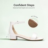 image:imageDREAM PAIRS Girls Sandals Low Heel Dress Pump Ankle Strap Flower Wedding Party Shoes for Little KidBig KidWhite