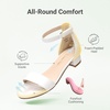 image:imageDREAM PAIRS Girls Sandals Low Heel Dress Pump Ankle Strap Flower Wedding Party Shoes for Little KidBig KidWhite