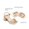 image:imageDREAM PAIRS Girls Sandals Open Toe Low Block Chunky Heels Sandals Party Dress Pumps Shoes for Little Big KidAll Gold Glitter