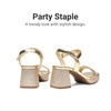 image:imageDREAM PAIRS Girls Sandals Open Toe Low Block Chunky Heels Sandals Party Dress Pumps Shoes for Little Big KidAll Gold Glitter