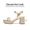 image:imageDREAM PAIRS Girls Sandals Open Toe Low Block Chunky Heels Sandals Party Dress Pumps Shoes for Little Big KidAll Gold Glitter
