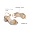 image:imageDREAM PAIRS Girls Sandals Open Toe Low Block Chunky Heels Sandals Party Dress Pumps Shoes for Little Big KidAll Gold Metallic