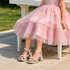 image:imageDREAM PAIRS Girls Sandals Open Toe Low Block Chunky Heels Sandals Party Dress Pumps Shoes for Little Big KidAll Silver Metalic