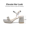 image:imageDREAM PAIRS Girls Sandals Open Toe Low Block Chunky Heels Sandals Party Dress Pumps Shoes for Little Big KidAll Silver Metalic
