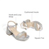 image:imageDREAM PAIRS Girls Sandals Open Toe Low Block Chunky Heels Sandals Party Dress Pumps Shoes for Little Big KidAll Silver Metalic