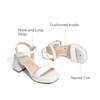image:imageDREAM PAIRS Girls Sandals Open Toe Low Block Chunky Heels Sandals Party Dress Pumps Shoes for Little Big KidAll White