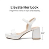 image:imageDREAM PAIRS Girls Sandals Open Toe Low Block Chunky Heels Sandals Party Dress Pumps Shoes for Little Big KidAll White