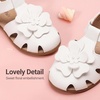 image:imageDREAM PAIRS Girls ToddlerLittle Kid ClosedToe Flower Summer Dress Sandals ShoesAll White