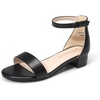 image:imageDREAM PAIRS Girls Sandals Low Heel Dress Pump Ankle Strap Flower Wedding Party Shoes for Little KidBig KidBlack
