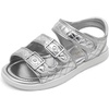 image:imageDREAM PAIRS Girls Sandals Open Toe Summer Shoes with Adjustable Strap Buckle ToddlerLittle KidSliver