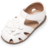 image:imageDREAM PAIRS Girls ToddlerLittle Kid ClosedToe Flower Summer Dress Sandals ShoesAll White