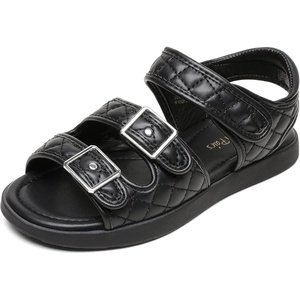 image:imageDREAM PAIRS Girls Sandals Open Toe Summer Shoes with Adjustable Strap Buckle ToddlerLittle KidBlack