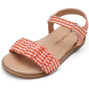 image:imageDREAM PAIRS Girls Sandals OpenToe Princess Dress Flat Sandals Summer ShoesToddlerLittle KidOrange