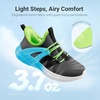 image:imageDREAM PAIRS Boys Girls Slip on Sneakers Kids Tennis Athletic Running Walking Breathable Lightweight School Gym ShoesDark GreyBlue