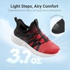 image:imageDREAM PAIRS Boys Girls Slip on Sneakers Kids Tennis Athletic Running Walking Breathable Lightweight School Gym ShoesRedBlack