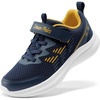 image:imageDREAM PAIRS Boys Girls Shoes Kids Tennis Running Gym Athletic Sneakers Breathable Lightweight for Little Big KidDark BlueYellow