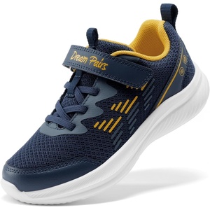 image:imageDREAM PAIRS Boys Girls Shoes Kids Tennis Running Gym Athletic Sneakers Breathable Lightweight for Little Big KidDark BlueYellow