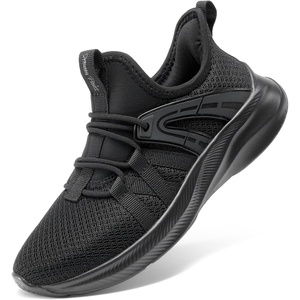 image:imageDREAM PAIRS Boys Girls Slip on Sneakers Kids Tennis Athletic Running Walking Breathable Lightweight School Gym ShoesAll Black