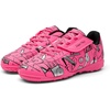 image:imageDREAM PAIRS Boys Girls Indoor Turf Soccer Cleats Lace Up Athletic Youth Futsal Football Casual Shoes for LittleBig KidHot Pink