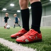 image:imageDREAM PAIRS Boys Girls Indoor Turf Soccer Cleats Lace Up Athletic Youth Futsal Football Casual Shoes for LittleBig KidRed