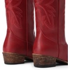image:imageDREAM PAIRS Cowboy Boots for Women Cowgirl Western Mid Calf Boots Snip Toe Embroidered Stitched Low Chunky Heel Pull On Fashion BootsAll Red