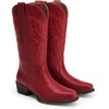 image:imageDREAM PAIRS Cowboy Boots for Women Cowgirl Western Mid Calf Boots Snip Toe Embroidered Stitched Low Chunky Heel Pull On Fashion BootsAll Red
