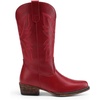 image:imageDREAM PAIRS Cowboy Boots for Women Cowgirl Western Mid Calf Boots Snip Toe Embroidered Stitched Low Chunky Heel Pull On Fashion BootsAll Red