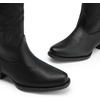 image:imageDREAM PAIRS Cowboy Boots for Women Cowgirl Western Mid Calf Boots Snip Toe Embroidered Stitched Low Chunky Heel Pull On Fashion BootsBlack