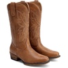 image:imageDREAM PAIRS Cowboy Boots for Women Cowgirl Western Mid Calf Boots Snip Toe Embroidered Stitched Low Chunky Heel Pull On Fashion BootsBrown