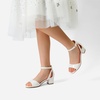 image:imageDREAM PAIRS Girls Sandals Chunky Pump Ankle Strap High Heels Dress Open Toe Flower Wedding Party for Little Big KidWhitepat