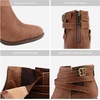 image:imageDREAM PAIRS Womens Chunky High Heel Ankle Boots Close Toe Fall Heeled Booties ShoesBrownpu