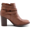 image:imageDREAM PAIRS Womens Chunky High Heel Ankle Boots Close Toe Fall Heeled Booties ShoesBrownpu