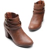 image:imageDREAM PAIRS Womens Chunky High Heel Ankle Boots Close Toe Fall Heeled Booties ShoesBrownpu