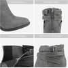 image:imageDREAM PAIRS Womens Chunky High Heel Ankle Boots Close Toe Fall Heeled Booties ShoesGrey