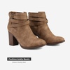 image:imageDREAM PAIRS Womens Chunky High Heel Ankle Boots Close Toe Fall Heeled Booties ShoesTan