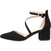 image:imageDREAM PAIRS Womens Closed Pointed Toe Low Chunky Heels Pumps Ankle Strap Wedding Business Dressy ShoesBlacknubuck