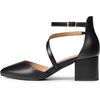 image:imageDREAM PAIRS Womens Closed Pointed Toe Low Chunky Heels Pumps Ankle Strap Wedding Business Dressy ShoesBlackpu