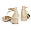 image:imageDREAM PAIRS Womens Closed Pointed Toe Low Chunky Heels Pumps Ankle Strap Wedding Business Dressy ShoesGold
