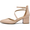image:imageDREAM PAIRS Womens Closed Pointed Toe Low Chunky Heels Pumps Ankle Strap Wedding Business Dressy ShoesNudepu