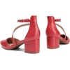 image:imageDREAM PAIRS Womens Closed Pointed Toe Low Chunky Heels Pumps Ankle Strap Wedding Business Dressy ShoesRedpu
