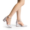 image:imageDREAM PAIRS Womens Closed Pointed Toe Low Chunky Heels Pumps Ankle Strap Wedding Business Dressy ShoesSilver