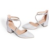 image:imageDREAM PAIRS Womens Closed Pointed Toe Low Chunky Heels Pumps Ankle Strap Wedding Business Dressy ShoesSilver