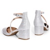 image:imageDREAM PAIRS Womens Closed Pointed Toe Low Chunky Heels Pumps Ankle Strap Wedding Business Dressy ShoesSilver