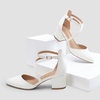 image:imageDREAM PAIRS Womens Closed Pointed Toe Low Chunky Heels Pumps Ankle Strap Wedding Business Dressy ShoesWhitepu