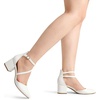 image:imageDREAM PAIRS Womens Closed Pointed Toe Low Chunky Heels Pumps Ankle Strap Wedding Business Dressy ShoesWhitepu