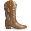 image:imageDREAM PAIRS Womens Cowboy Boots Mid Calf Cowgirl Boots Embroidery Stitched Western BootsLight Brown